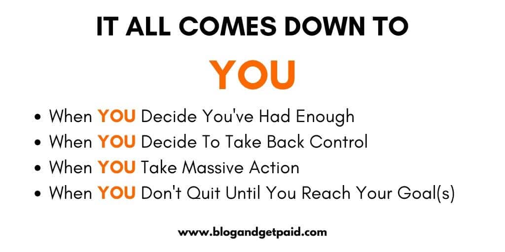 It all comes down to you - what's preventing you from making money online