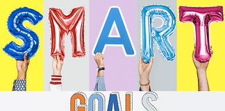 SMART Goals letters held by hands