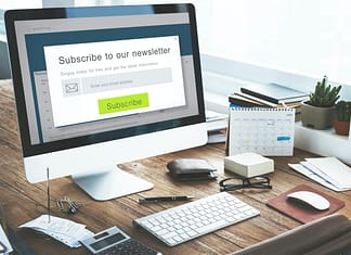 computer screen asking user to subscribe to our newsletter - Benefits of Email Marketing