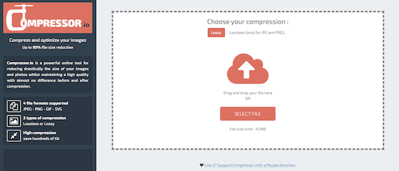 Screenshot of Compressor - Image Compression Tools
