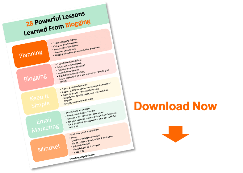 Top 5 Powerful Lessons Learned Blogging - Blog & Get Paid